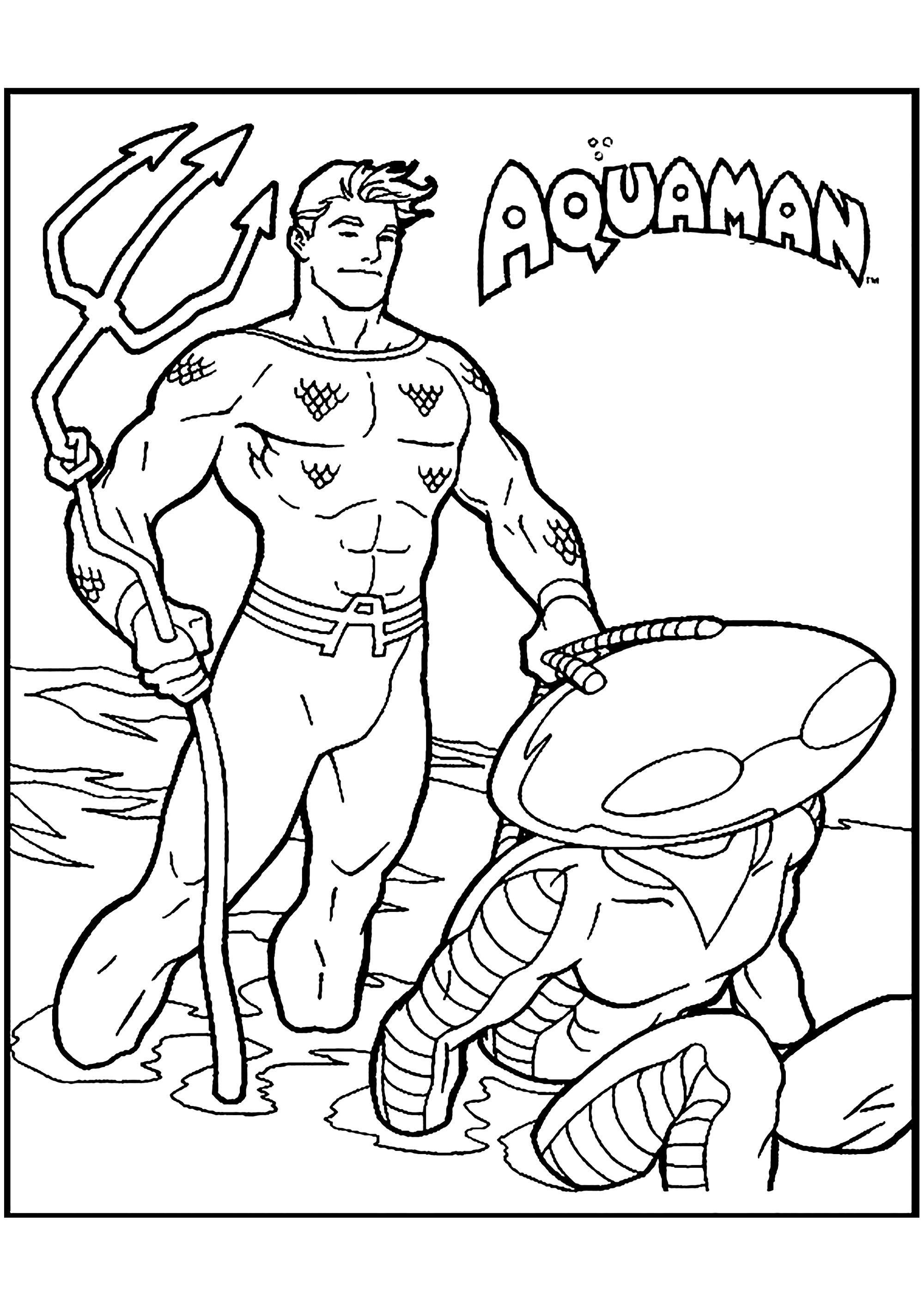 Aquaman coloring page to print and color