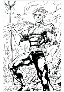 Printable Coloring Page for Kids : Aquaman
