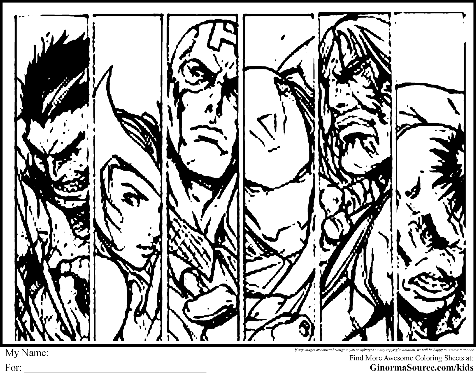 Coloriages des Avengers style Comics