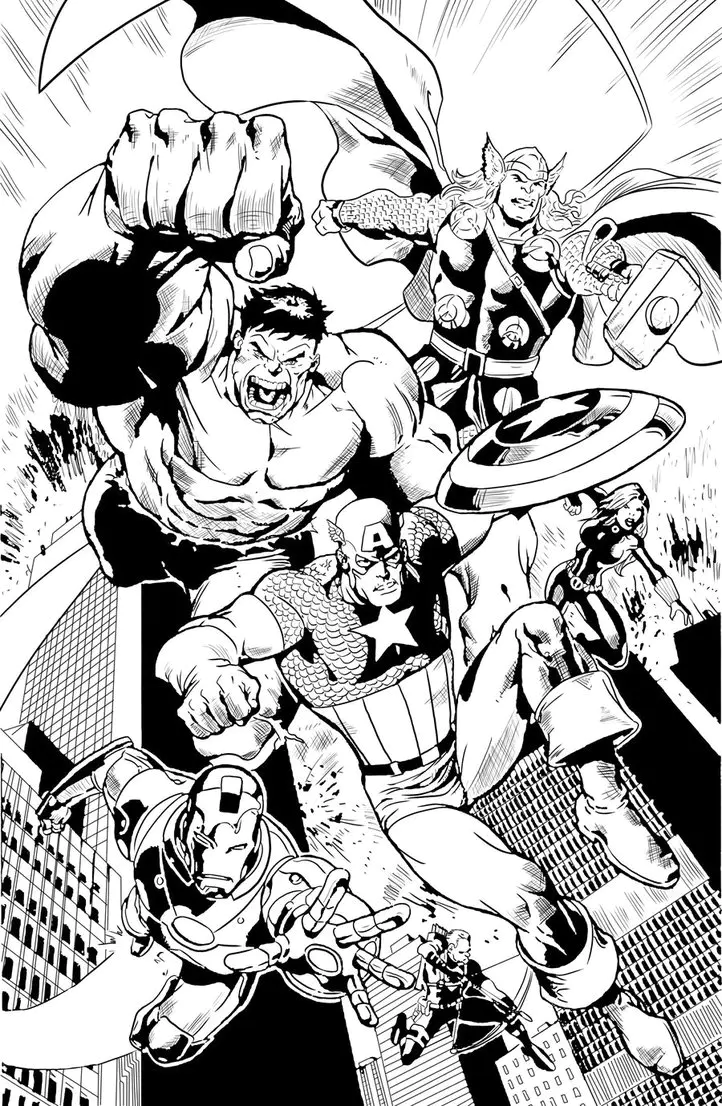 Free Avengers coloring page to download