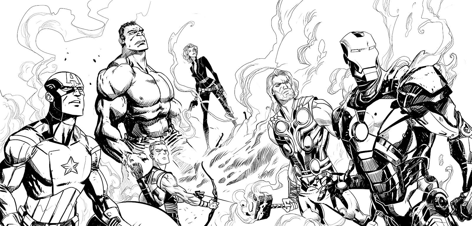 Avengers coloring page for kids