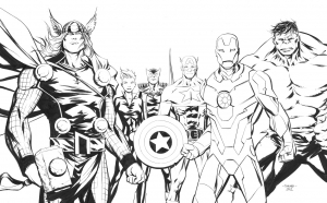 Coloring page avengers to color for kids