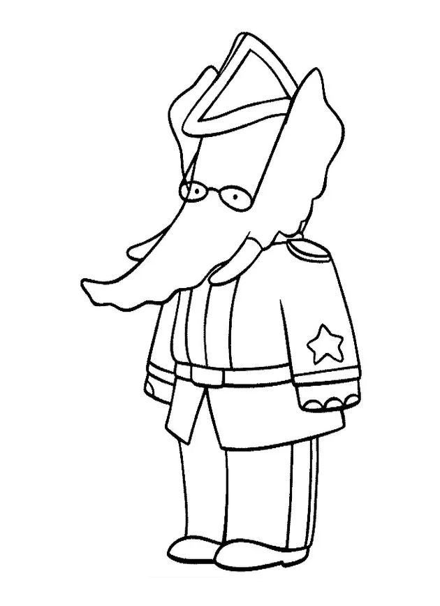 Free Babar coloring page to print