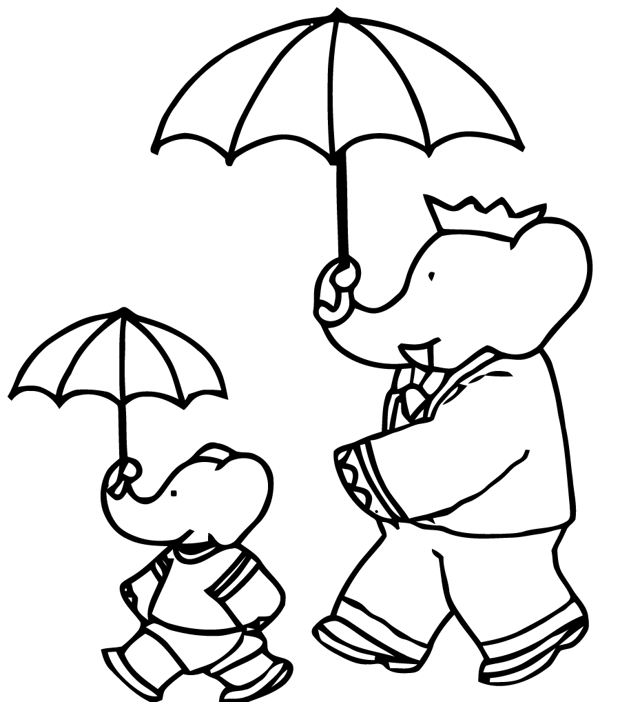 A coloring for the little ones of Babar and Arthur