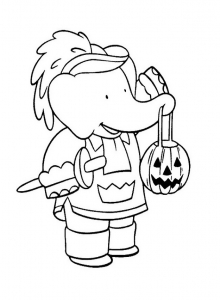 Coloring page babar to color for kids