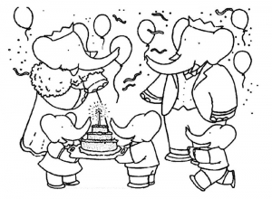 Coloring page babar to print