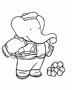 Free Babar drawing to download and color