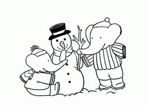Babar's coloring to download for free
