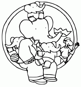 Coloring page babar to print
