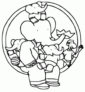 Free Babar drawing to print and color