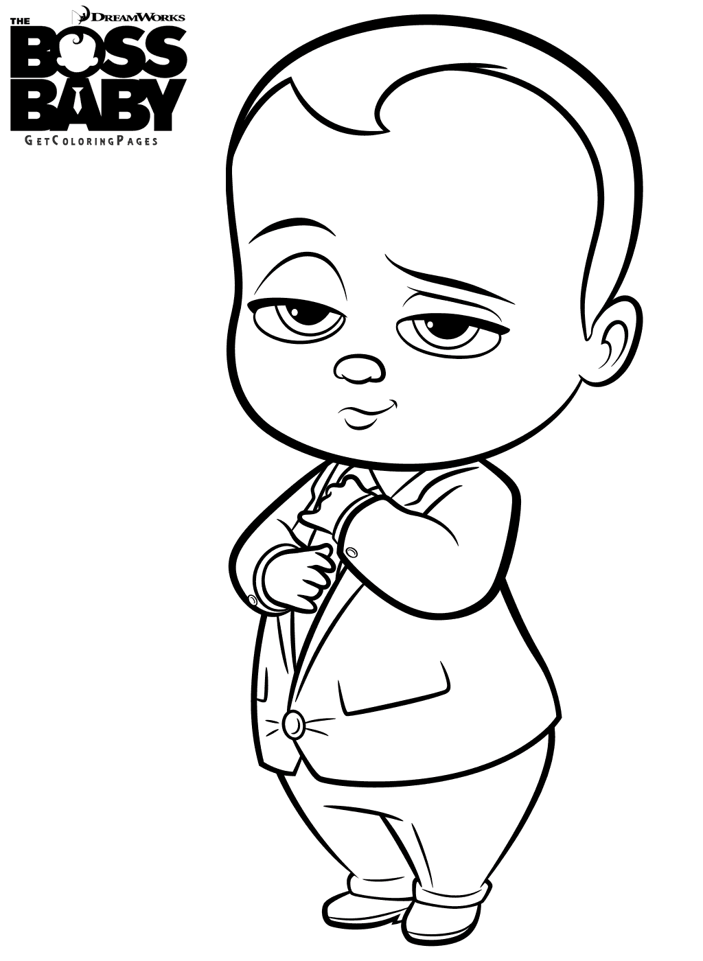 Simple Baby Boss coloring pages for kids