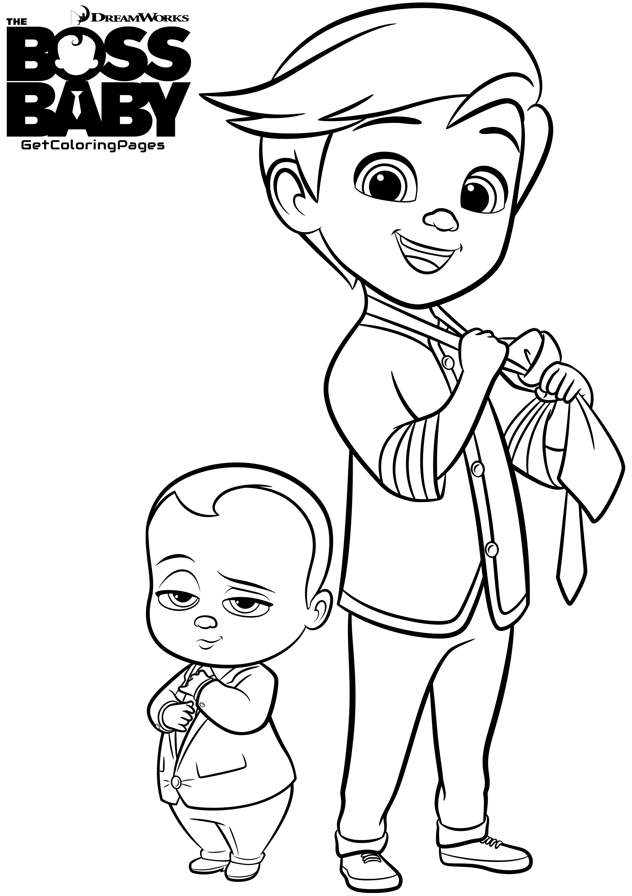 Simple Baby Boss coloring pages for kids