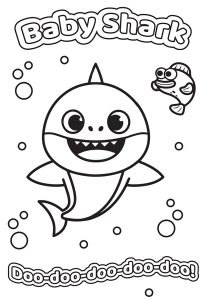 The Baby Shark song in a coloring book