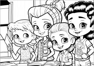 In the classroom (Back to school Coloring Page)