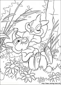 Coloring page bambi to color for children