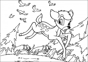 Coloring page bambi to color for kids