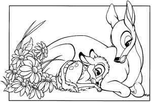 Coloring page bambi free to color for kids