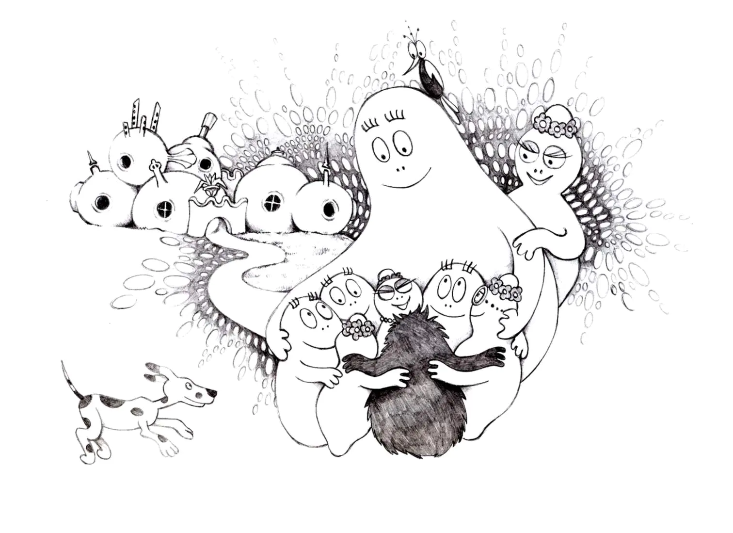 Barbapapas coloring page for kids