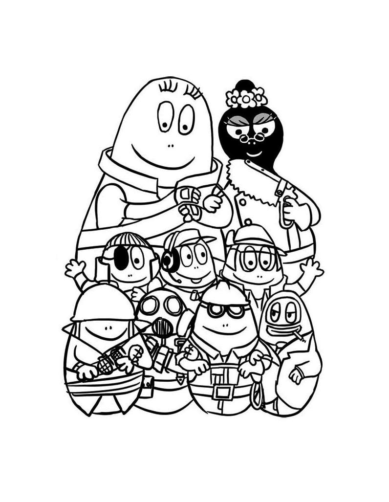 Fun Barbapapas coloring pages to print and color