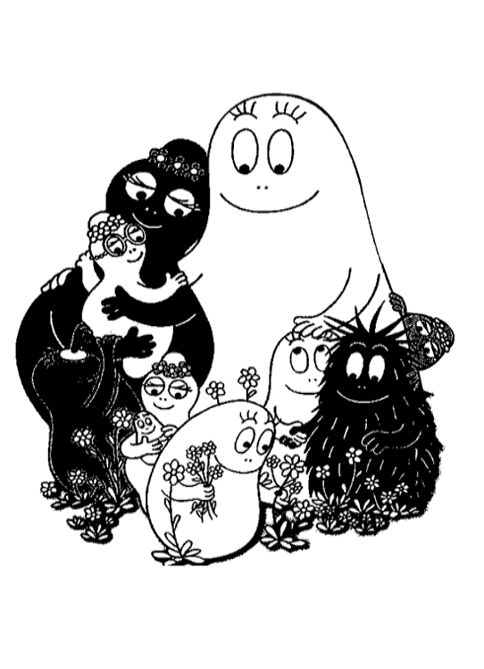 Easy Barbapapas coloring pages for kids
