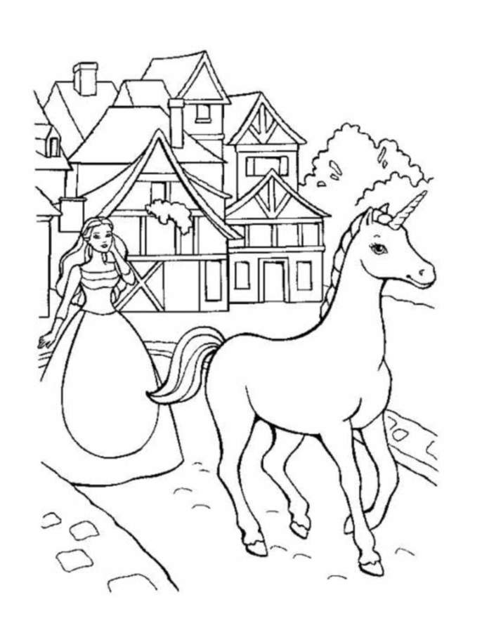 Simple Barbie coloring pages
