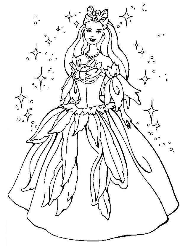 Free Barbie coloring page to print and color