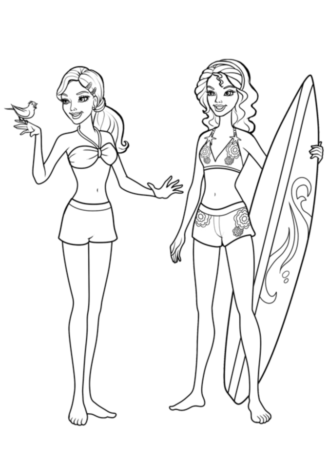 Simple Barbie coloring pages