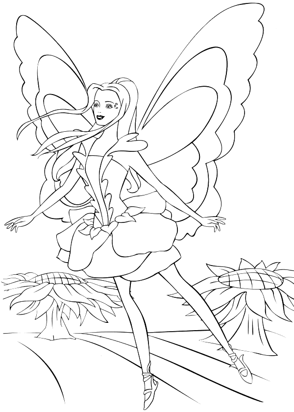 Beautiful Barbie coloring pages, simple, for children