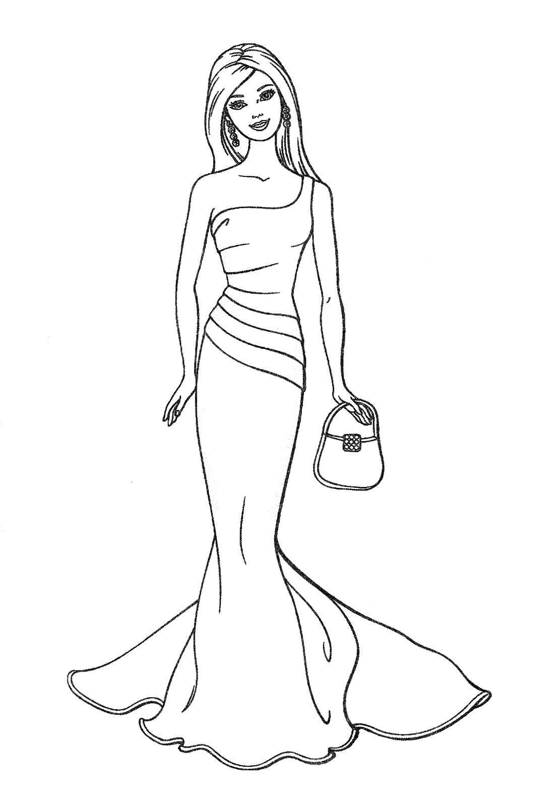 Download Barbie to color for children - Barbie Kids Coloring Pages