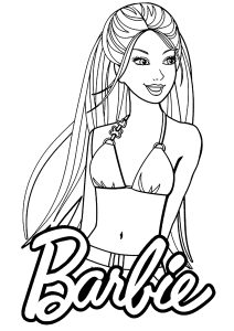 easy barbie colouring pages - Clip Art Library