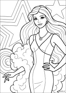 Stars and glamour (Barbie Coloring Page)