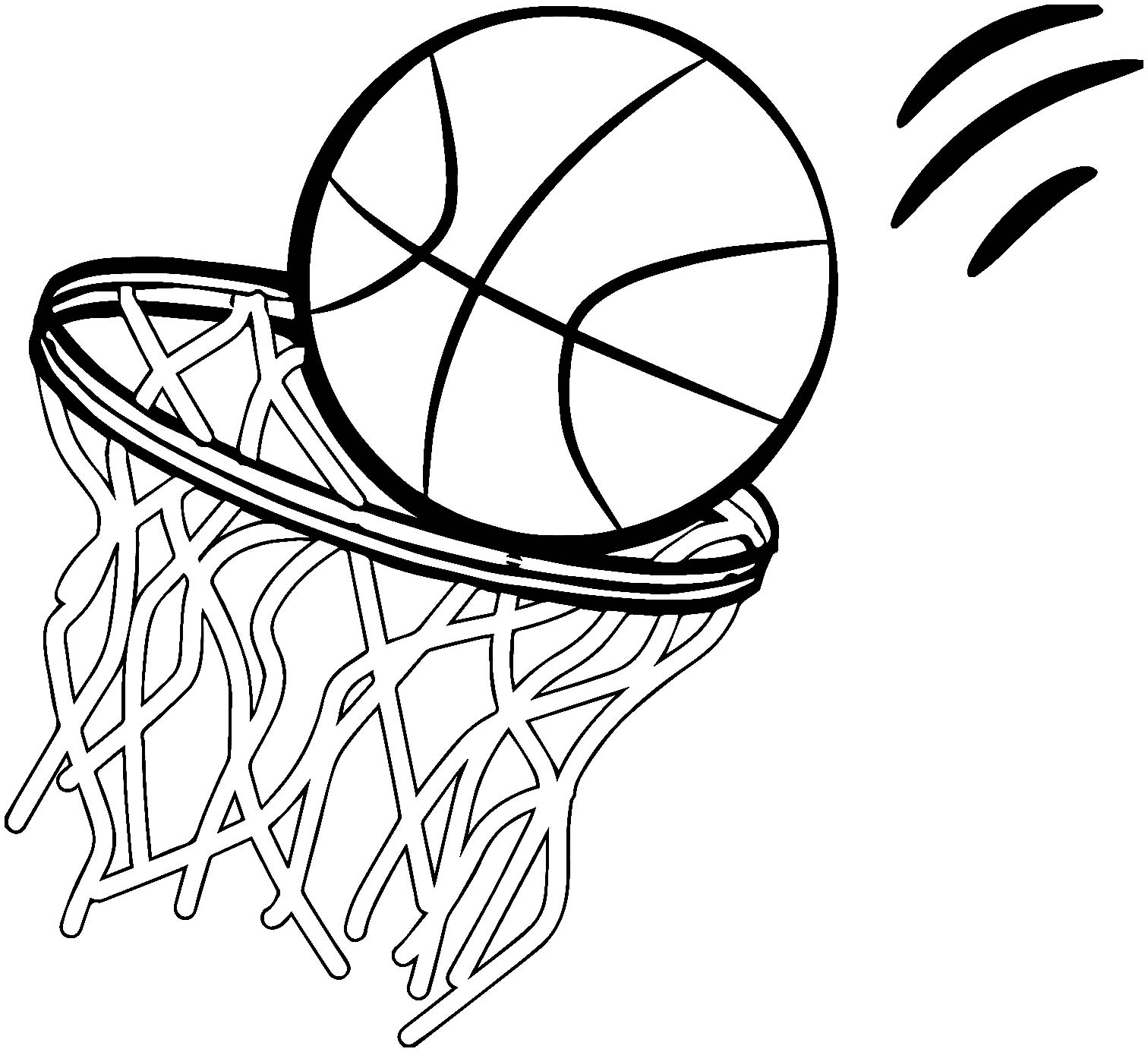 Get your crayons and markers ready to color this basketball coloring page