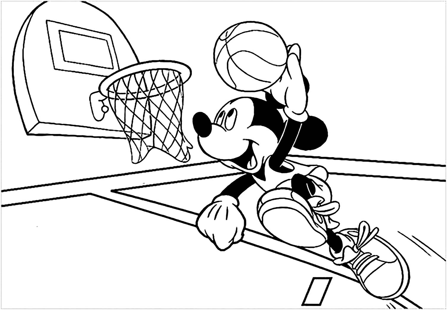 Nice simple basketball coloring pages for kids