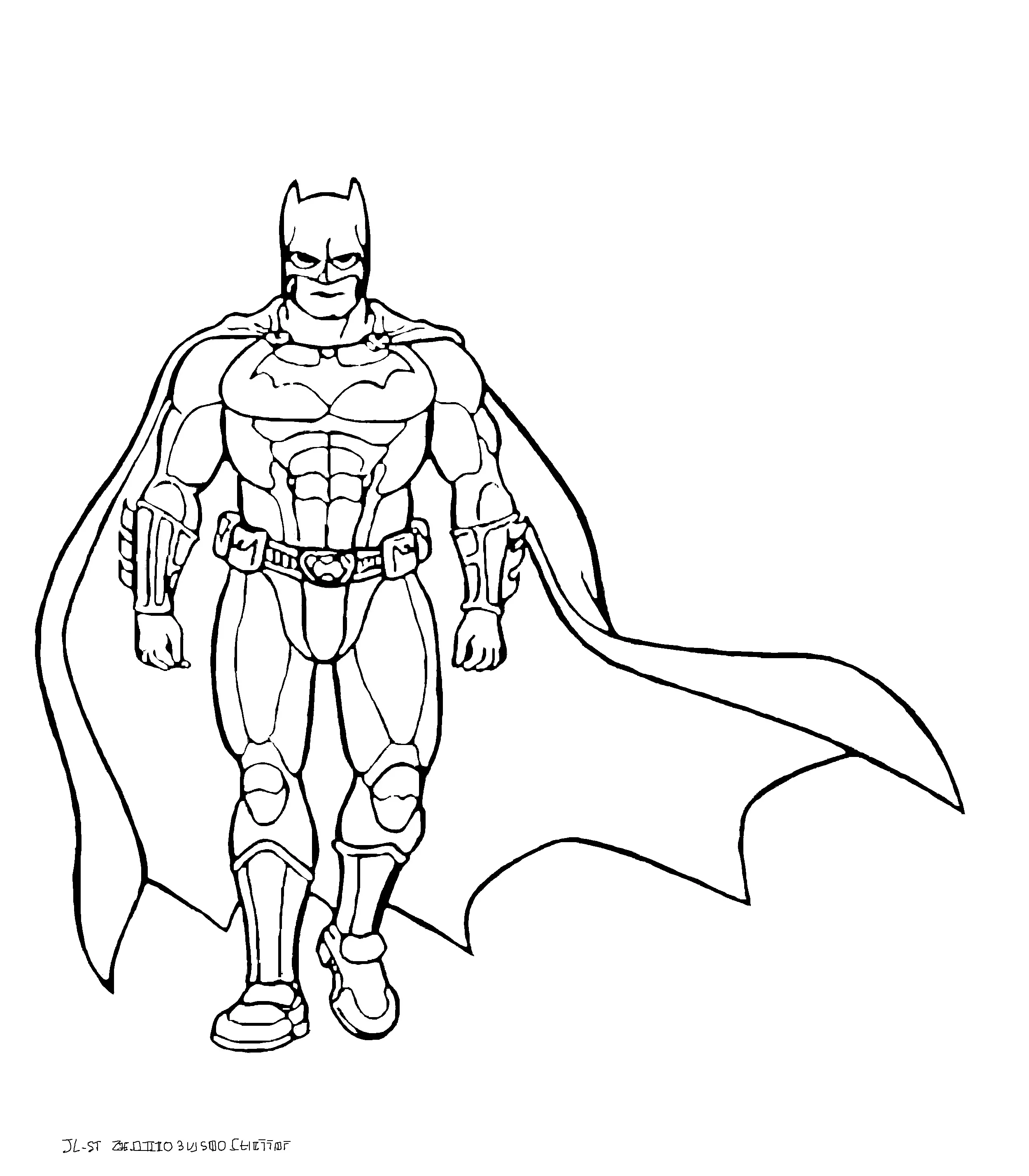 Batman and his cape in the wind (Printable Coloring Page for Kids)