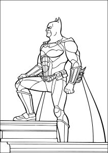 Batman in profile and his impressive armor