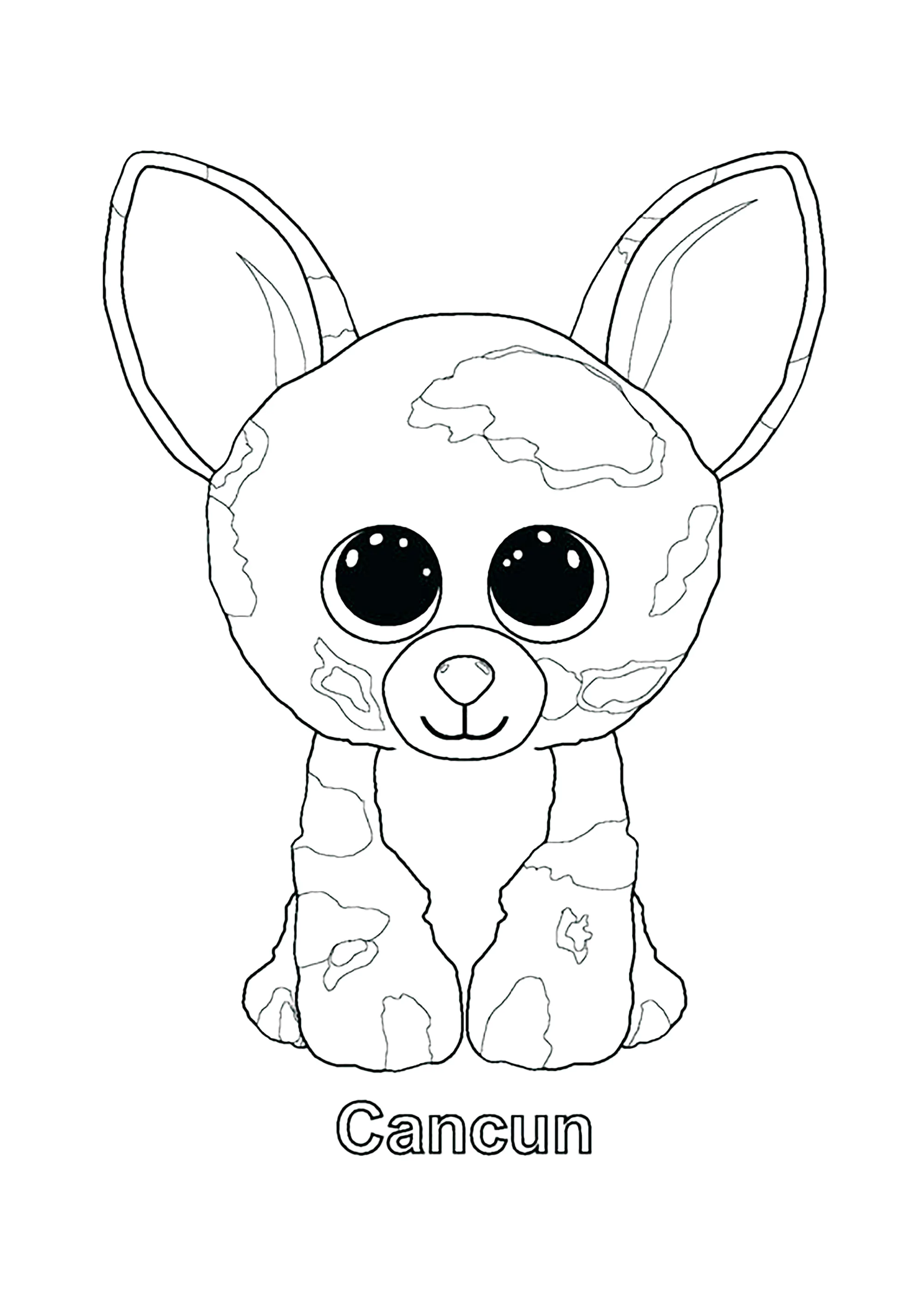 Cancun (Chihuahua) (Printable Beanie Boo Coloring Page for Kids)