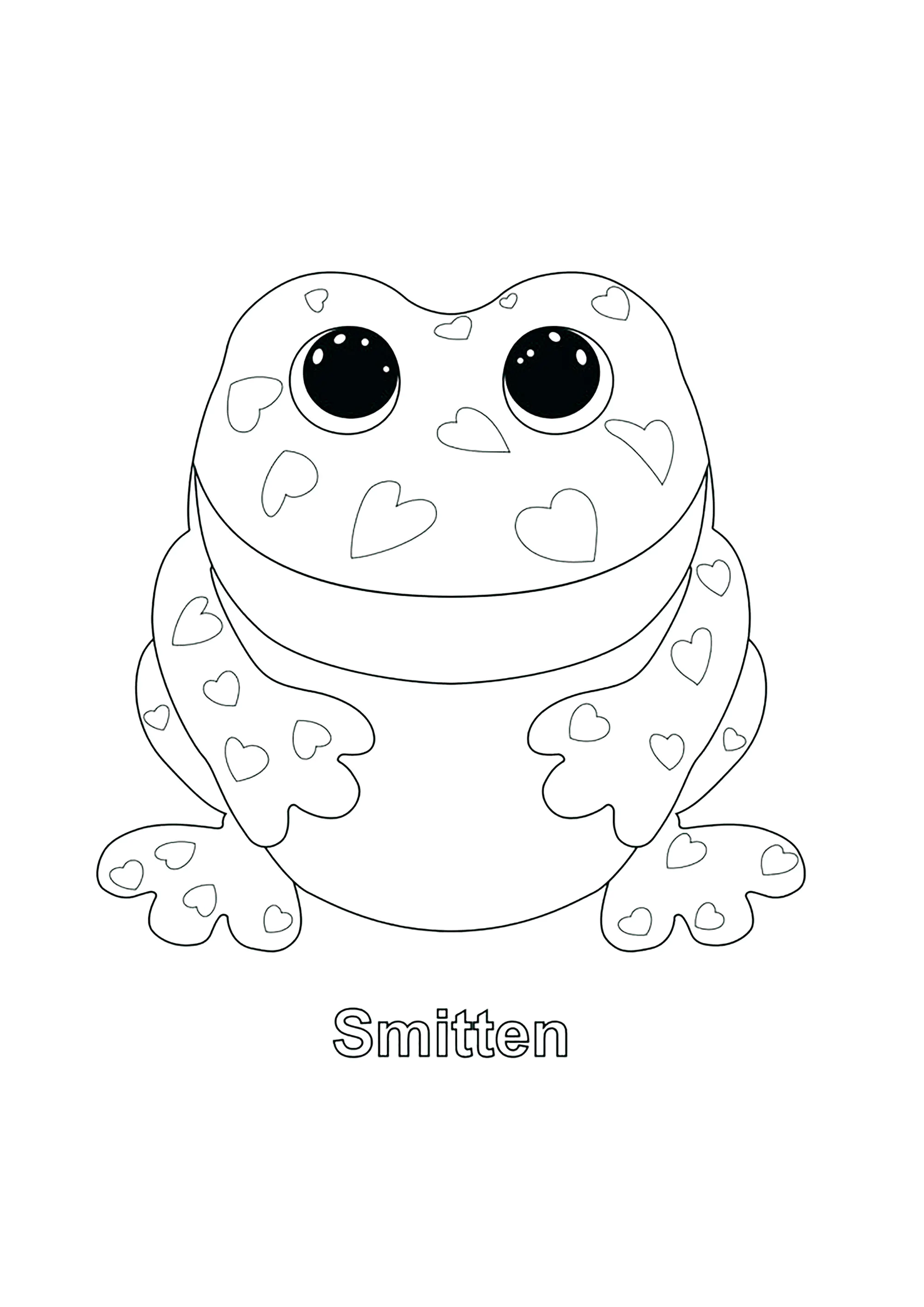 Smitten (Frog) (Printable Beanie Boo Coloring Page for Kids)