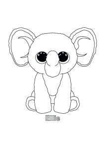 Elie (Elephant) (Beanie Boo Coloring Page)