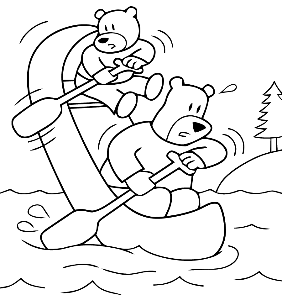 Simple Bears coloring page to download for free
