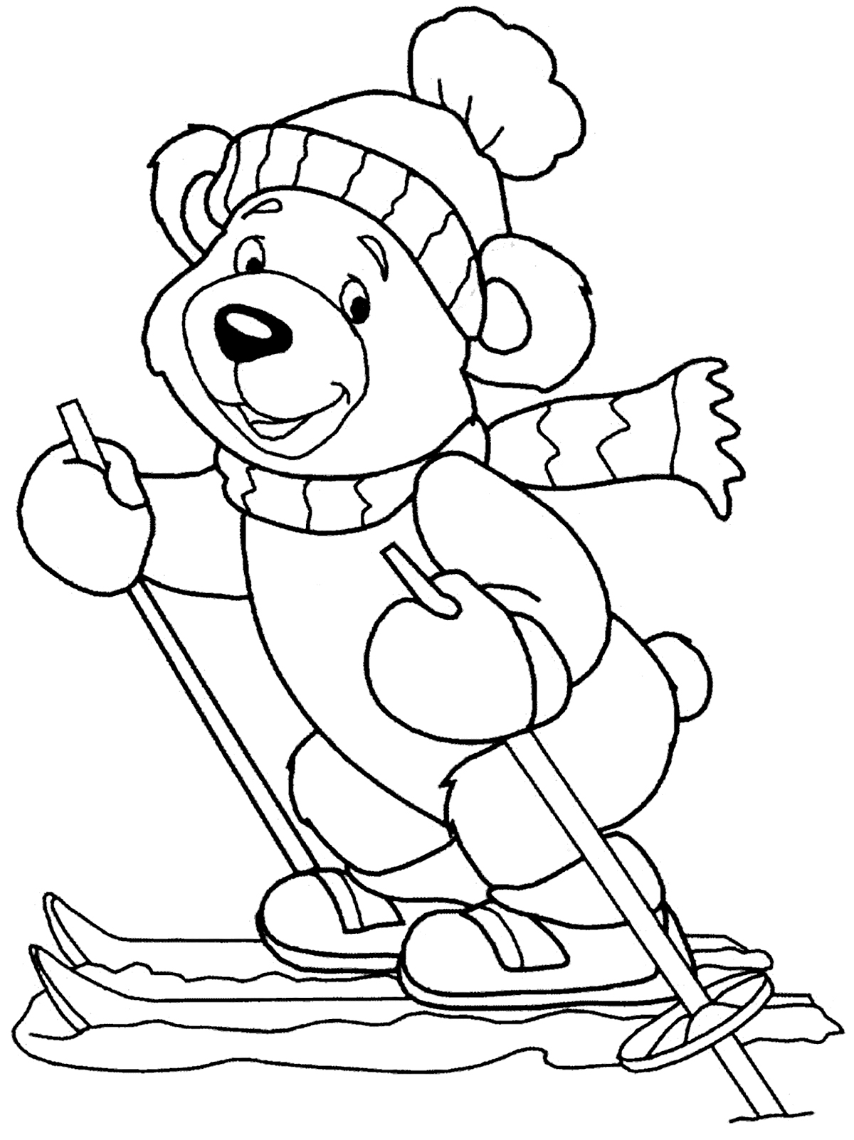 Go skiing with this cute little bear!