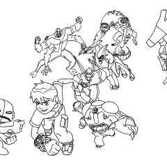 Printable Ben 10 coloring sheets for Kids