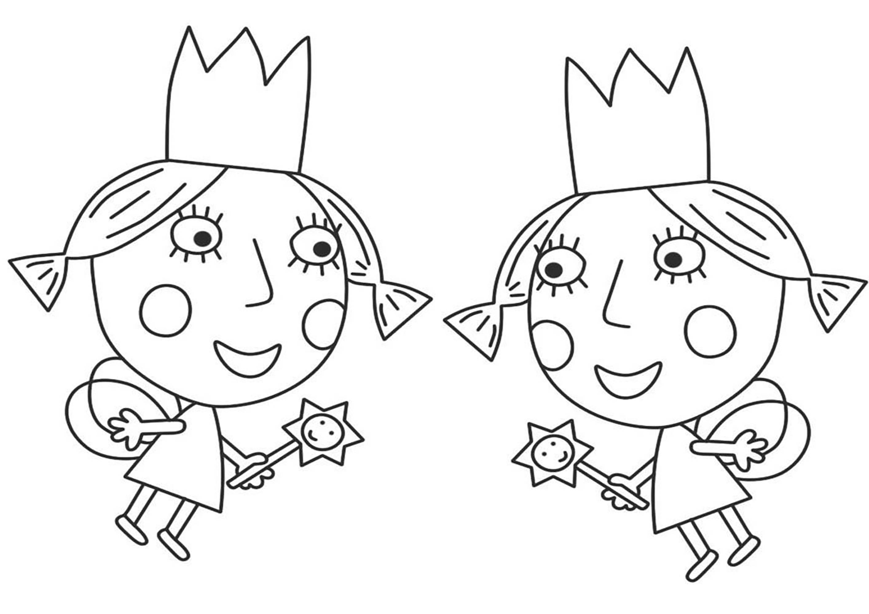 Two princesses Ben and Holly 39 s - Coloring Pages For Children Ben Hollys Little Kingdom 49186 