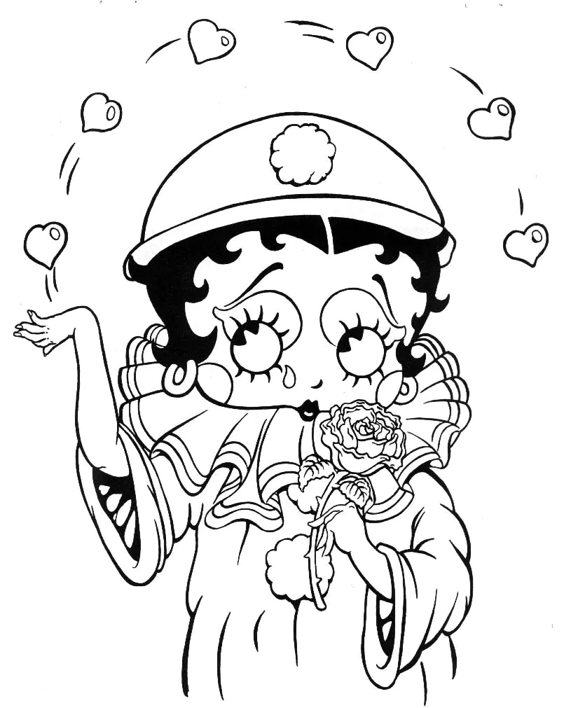 Betty Boop coloring page for kids