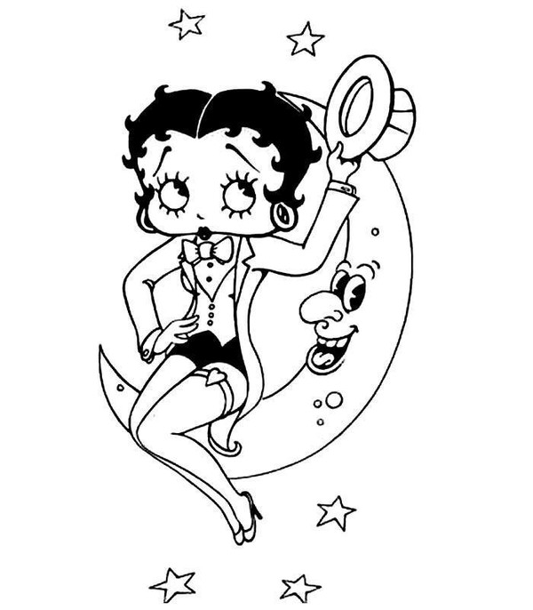 Betty Boop drawing to print & color