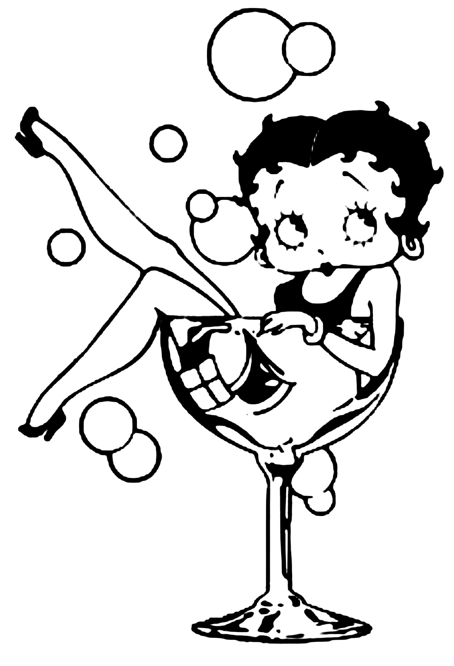 Betty Boop picture to print and color