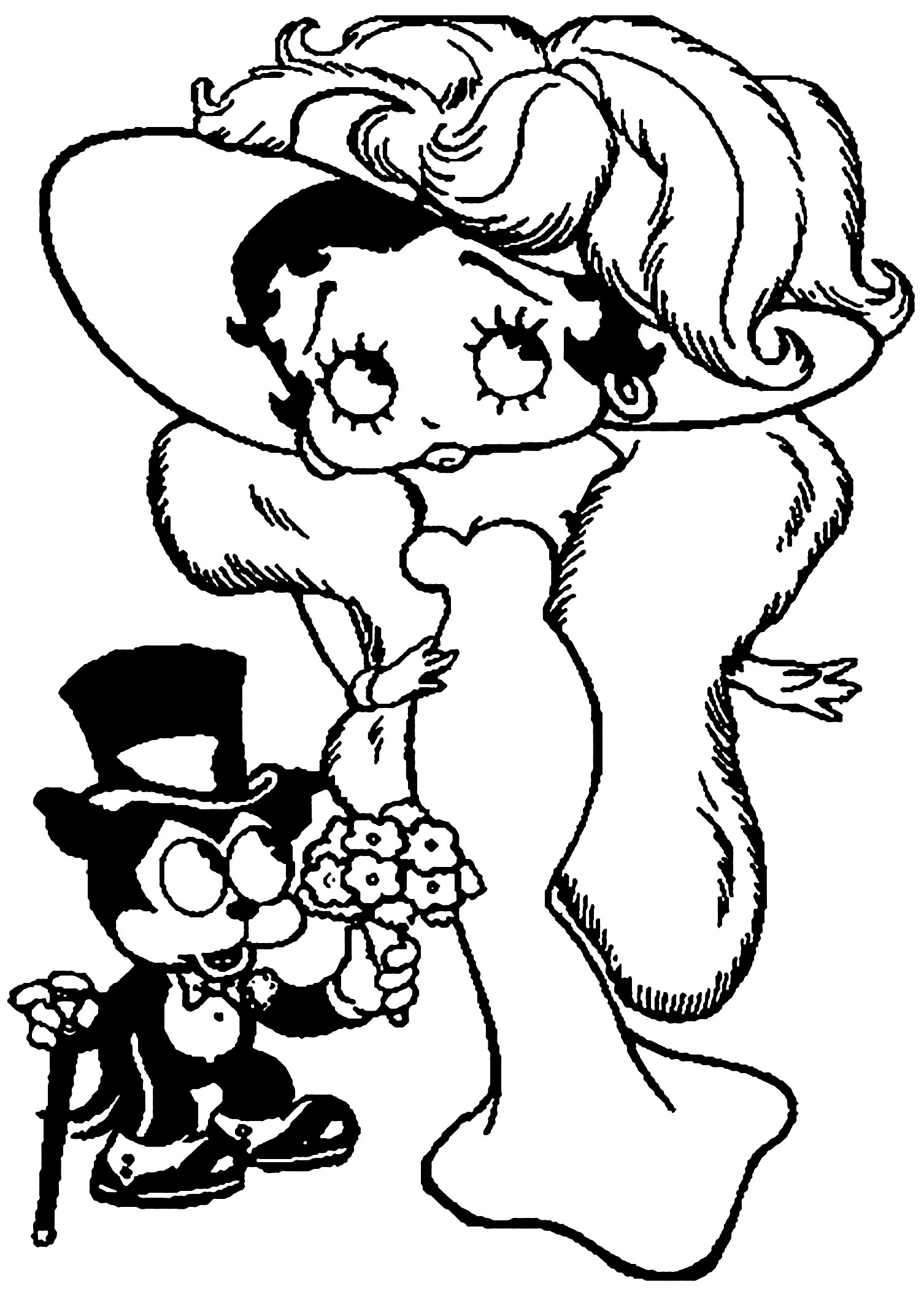 Incredible Betty Boop coloring pages, simple, for children