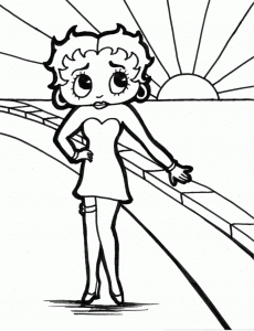 Free Betty Boop drawing to download and color