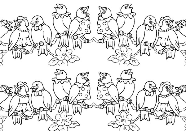 Coloring Page : Birds Printable Coloring Page for Kids : Birds