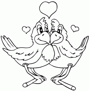 Coloring page birds to download for free