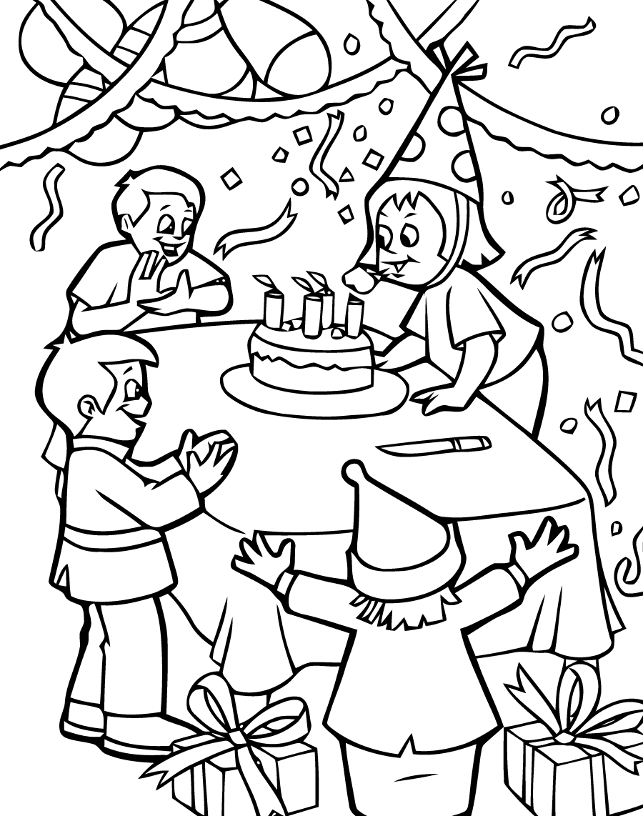 Birthdays free to color for kids - Birthdays Kids Coloring Pages